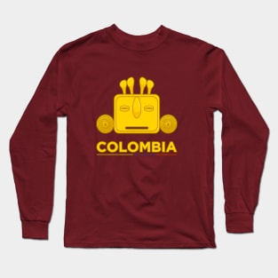 Ancient pre columbus colombian indigenous golden design Long Sleeve T-Shirt